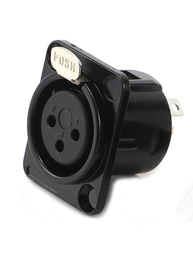 GDQLCNXB XLR Female Jack 3 Pin Panel Mount Jacks, XLR Female Socket Connector 8Pcs,Black Metal Housing. - Image 5