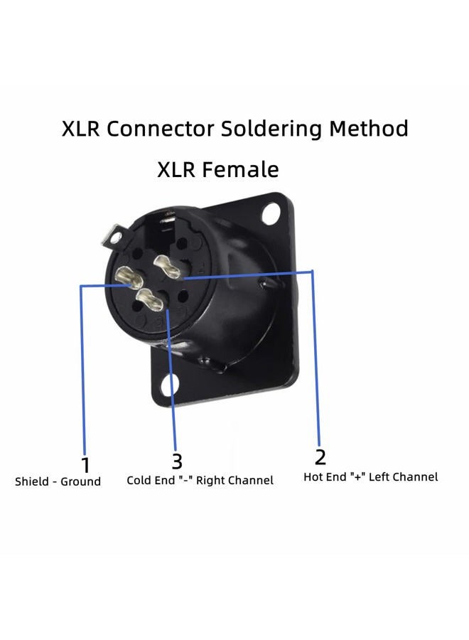 GDQLCNXB XLR Female Jack 3 Pin Panel Mount Jacks, XLR Female Socket Connector 8Pcs,Black Metal Housing. - Image 2
