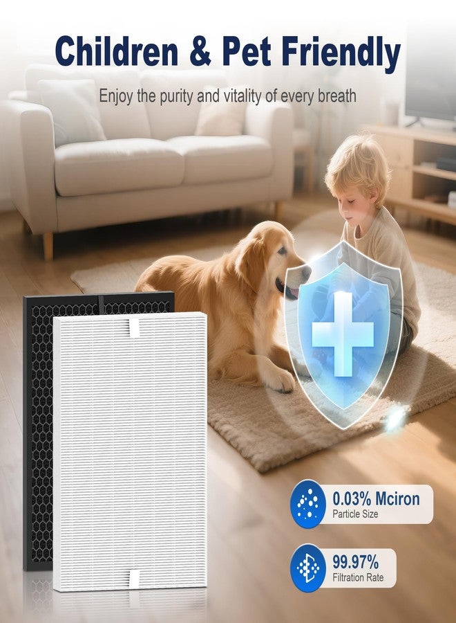 PETOX فلتر بديل 5510 5520 Q لجهاز تنقية الهواء Winix 5510 5520 Plasmawave، عبوة من 4 فلاتر HEPA حقيقية، رقم القطعة 1712-0123-00 - Image 5