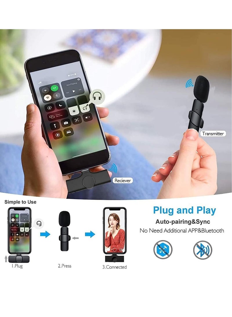(2022 Upgrade) Bentifar Wireless Lavalier Microphone for iPhone iPad Mini Mic for YouTube Facebook Live Stream TikTok Vlog Zoom Video Recording - Image 4