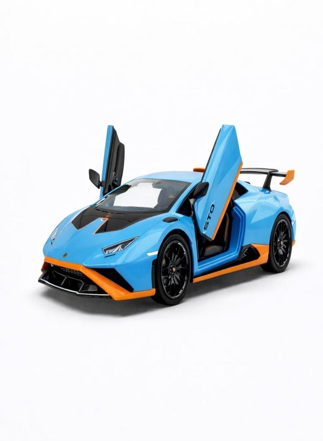 Wizplex MSZ Official Licensed Lamborghini Huracan STO Diecast Model Car 1:32 Scale | Light & Sound | Pull Back Action | Metal Supercar Toy | Collectible Display & Gift - Image 2