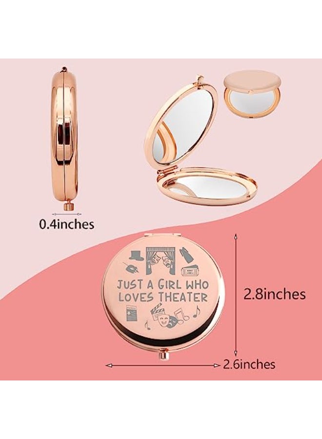 MYOSPARK Drama Theatre Compact Makeup Mirror Rose Gold Electroplated 26 x 28 inches Foldable 2Sided for Drama Lovers Theater Gifts - Image 3
