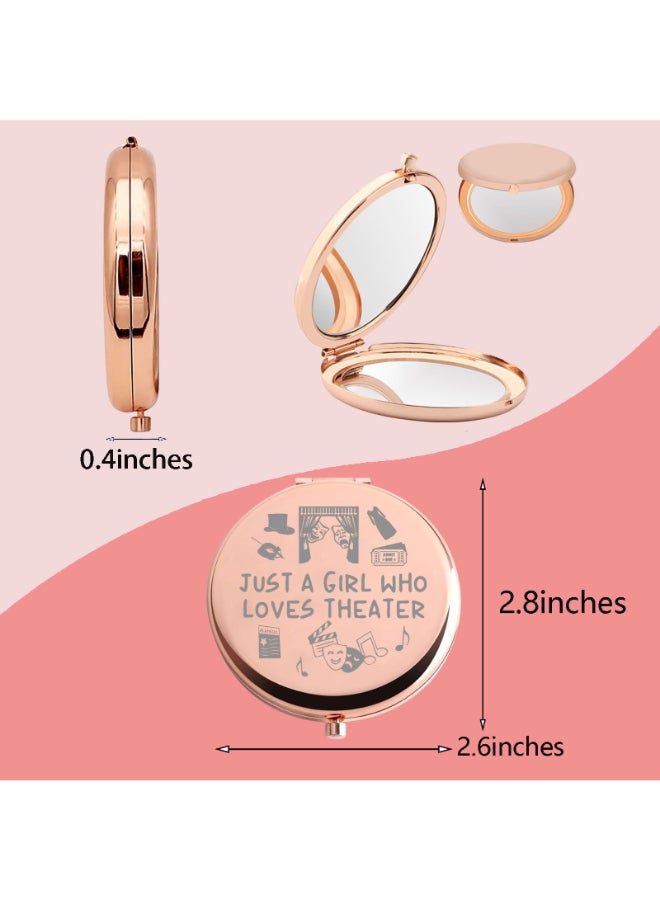 MYOSPARK Drama Theatre Compact Makeup Mirror Rose Gold Electroplated 26 x 28 inches Foldable 2Sided for Drama Lovers Theater Gifts - Image 4