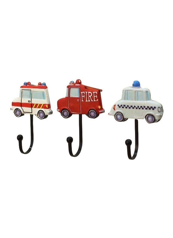 NIBEMINENT 3-Piece Qiangtie Decorative Wall Hooks White/Red/Blue 8.5x6cm  - Image 1