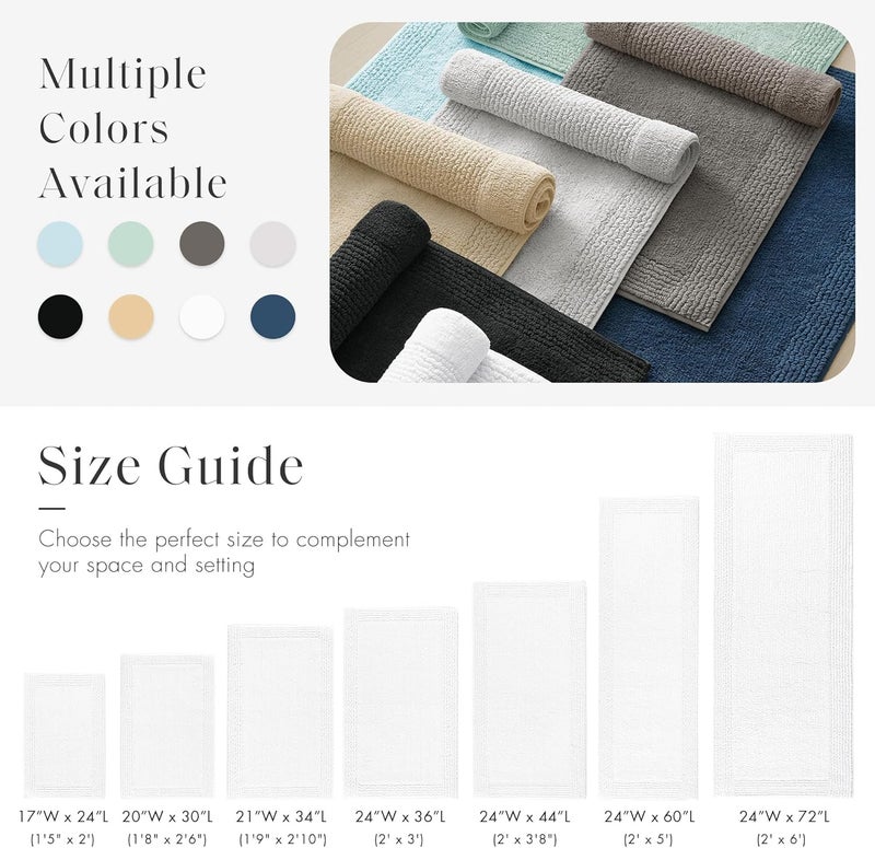 madison park Signature Splendor Reversible 100% Cotton Tufted Bathroom Rug-3000 GSM Hotel Quality Luxurious Plush Medium Pile Bath Mat Absorbent, Quick Dry, Shower Room Décor, 21x34, White - Image 5