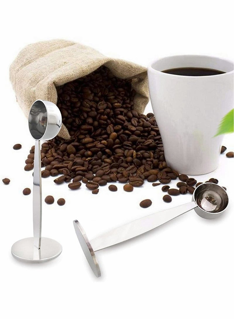 Stainless Steel Coffee Tamper Professional 2-in-1 Barista Espresso Tamper Scoop with Spoon Coffee Bean Hammer Spoon for Cafe Shop Home Kitchen Office, 1 Piece - Image 3