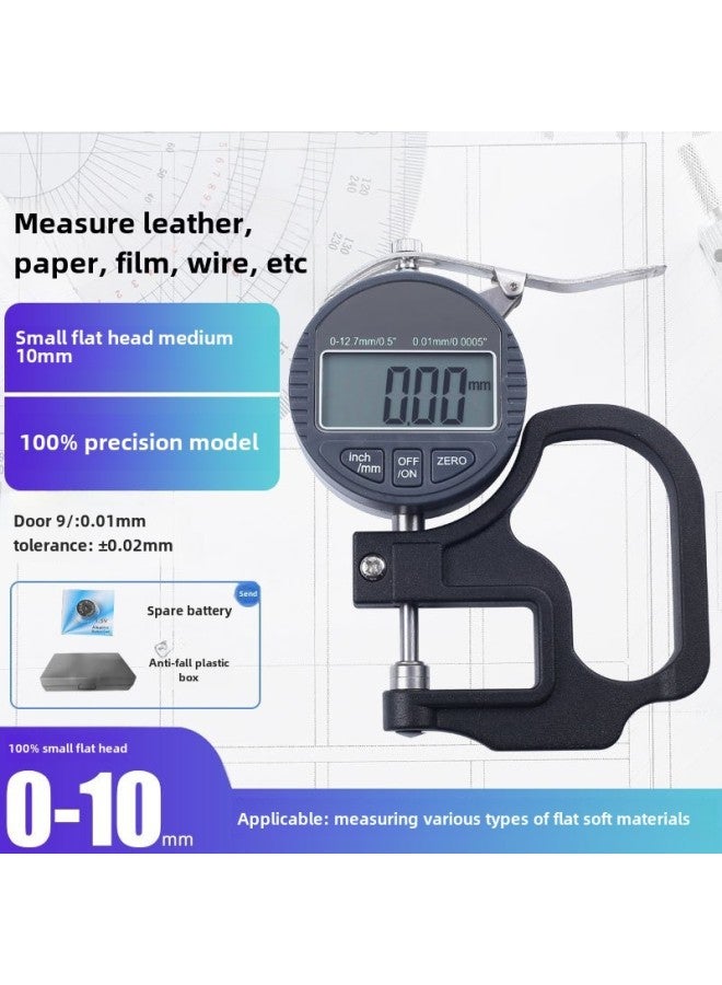 Thickness Gauge Thickness Gauge Measurement High Precision Paint Film Micrometer Film Thickness Gauge Wall Thickness Gauge Steel Plate Pearl Caliper Digital Display-Model:0-10mm Flat-head Thickness Gauge [professional Level]]]] - Image 1