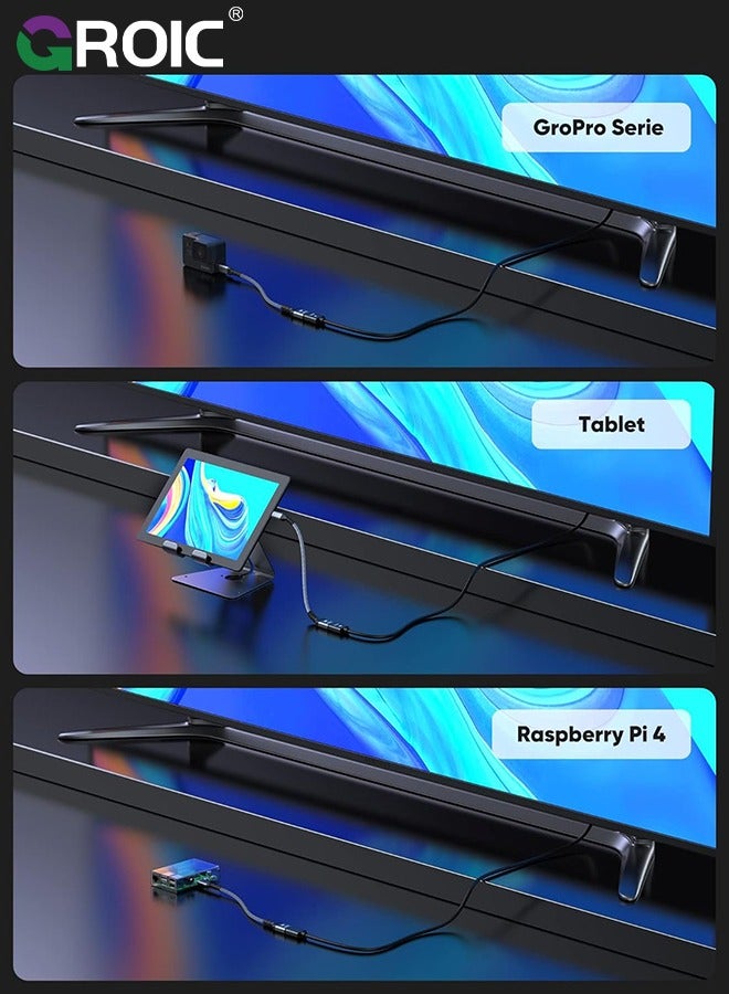 GROIC محول HDMI صغير رمادي إلى HDMI، كابل محول Micro HDMI ذكر إلى HDMI أنثى، 4K@60 هرتز HDR 3D Dolby 18 جيجابت في الثانية، متوافق مع Nikon Zfc/GoPro Hero/Raspberry Pi 4/Sony A6000 وكاميرات الحركة الأخرى - Image 5