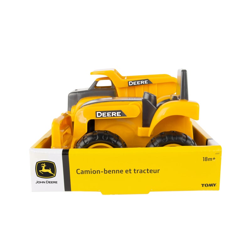 TOMY John Deere Vehicle Set - Includes Dump Truck Toy and Tractor Toy with Loader - Kids Construction and Outdoor Toys - 2 Count - Ages 18 Months and Up - Image 5