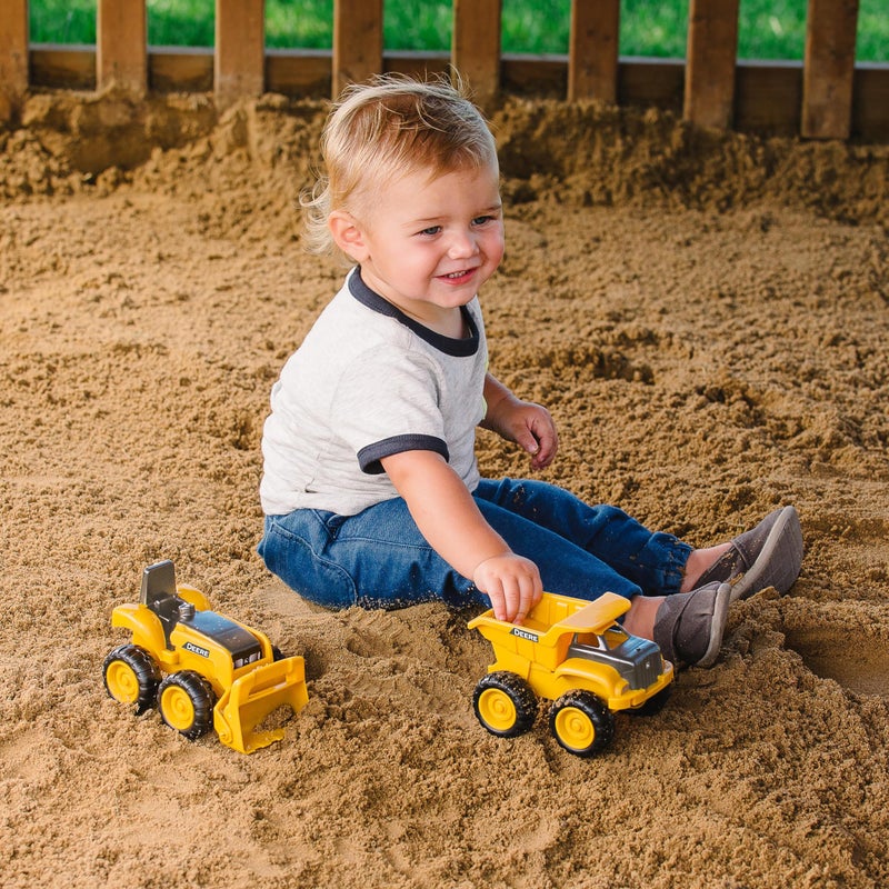 TOMY John Deere Vehicle Set - Includes Dump Truck Toy and Tractor Toy with Loader - Kids Construction and Outdoor Toys - 2 Count - Ages 18 Months and Up - Image 4