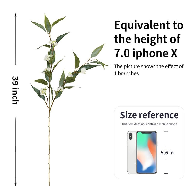 Srifoliage Artificial Plants,3Pcs 39inch Green Faux Stems for Vase,Faux Branches Greenery Stems Artificial Plants & Flowers for Home Decor - Image 3