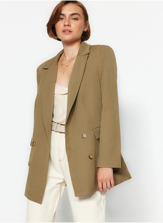 Light Khaki Oversize Lined Buttoned Woven Blazer Jacket TWOAW22CE0167 - pzsku/ZEEC89C87062D3D8245FBZ/45/_/1730939803/f6744611-c704-42ab-892a-823e2b841923