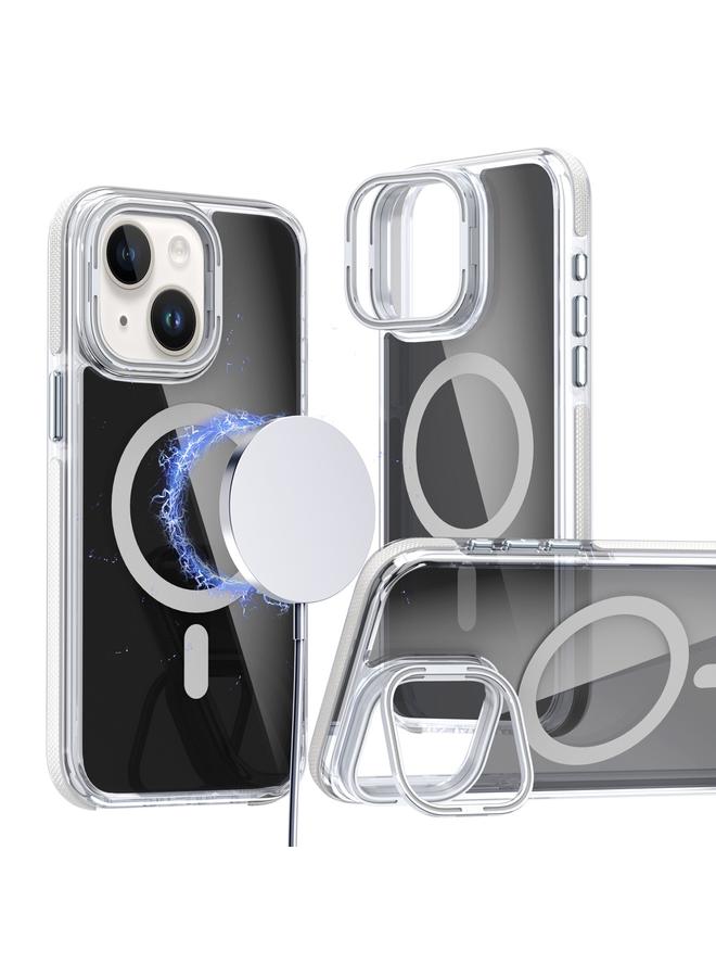 S-TOP Case For iPhone 13 / 14 Magsafe Dual-Color Transparent Black Lens Holder Phone Case - Image 1