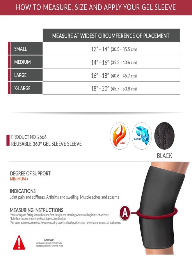 OTC Multi-Use Reusable 360 Degree Gel Sleeve for Thigh, Knee, Arm, Elbow or Calf, Hot or Cold Compression for Back Pain Relief, X-large - Image 2