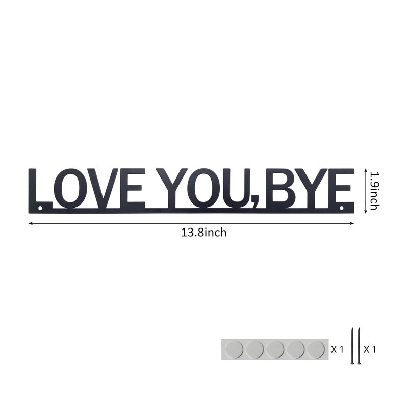 Natrlart Love You Bye Sign Above Door Wall Decor for Home, Metal Boho Wall Decor Express Love and Warm Family Sign for Office, Front Door, Hallway Entryway, Black - Image 2