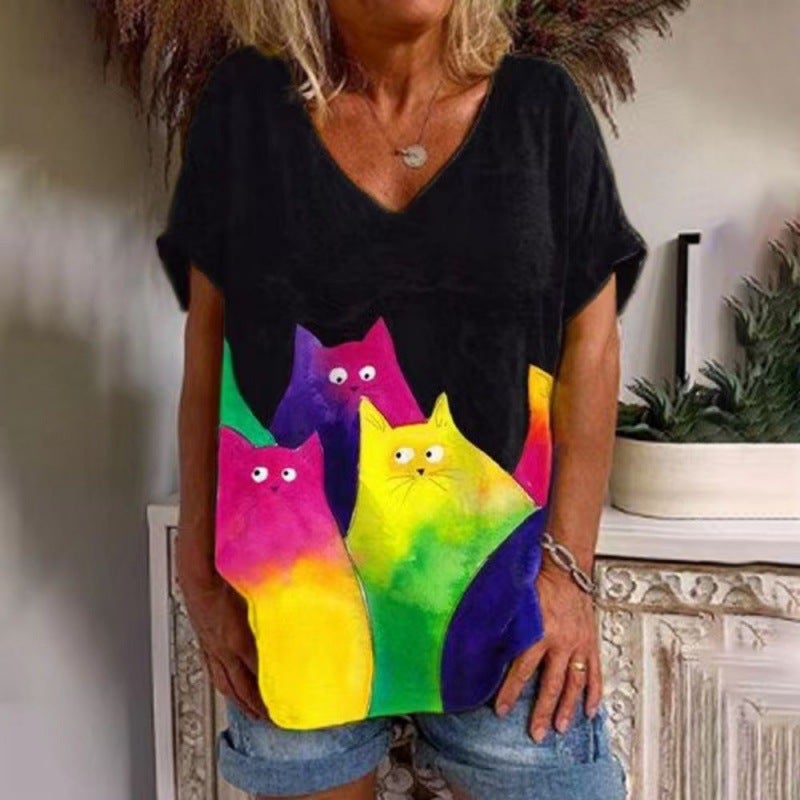 Women's positioning printed T-shirt top - Image 1