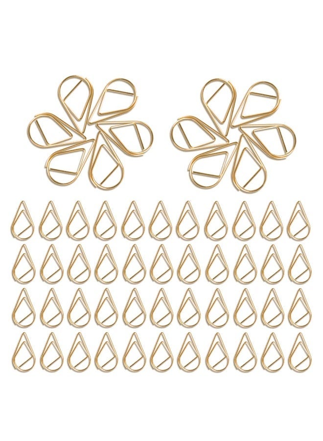 Metal Paperclips – Gold Waterdrop Shaped Paper Clips – Elegant Office Supplies for Books, Photos, Posters, Notes, Memos – 150 Count, 15 x 25 mm - Image 1