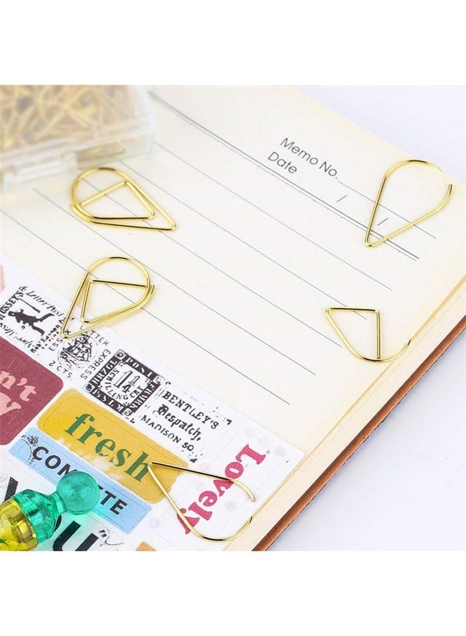 Metal Paperclips – Gold Waterdrop Shaped Paper Clips – Elegant Office Supplies for Books, Photos, Posters, Notes, Memos – 150 Count, 15 x 25 mm - Image 3