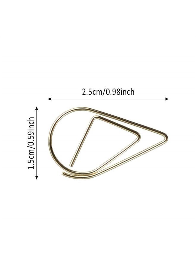 Metal Paperclips – Gold Waterdrop Shaped Paper Clips – Elegant Office Supplies for Books, Photos, Posters, Notes, Memos – 150 Count, 15 x 25 mm - Image 2