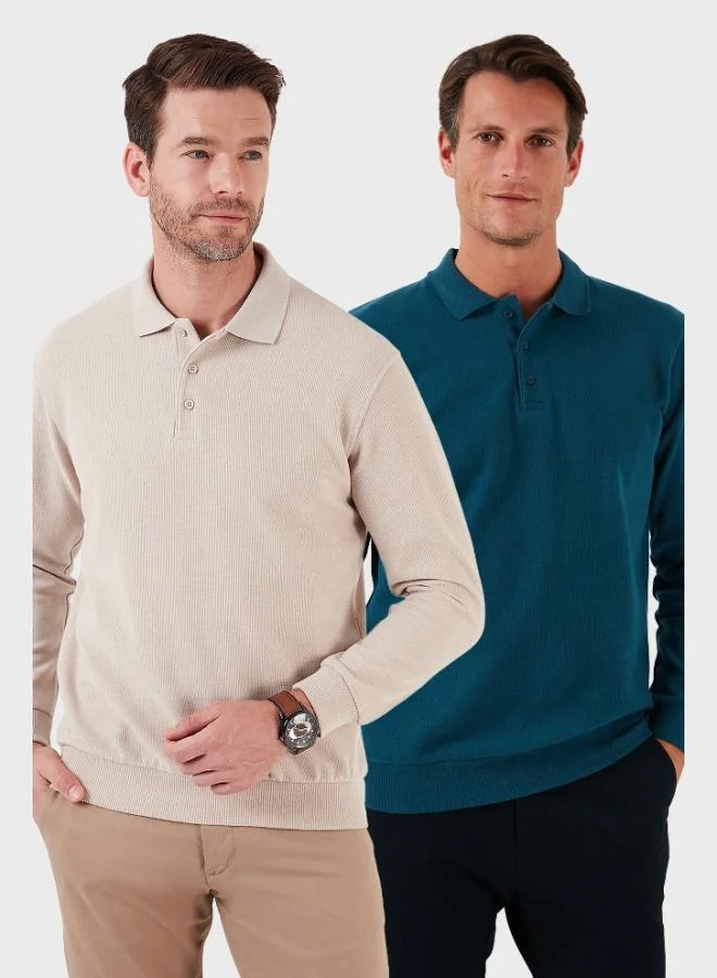 Buratti Cotton Blend Regular Fit 2-Pack Polo Collar Sweater Men's POLO COLLAR SWEATER 456223S2