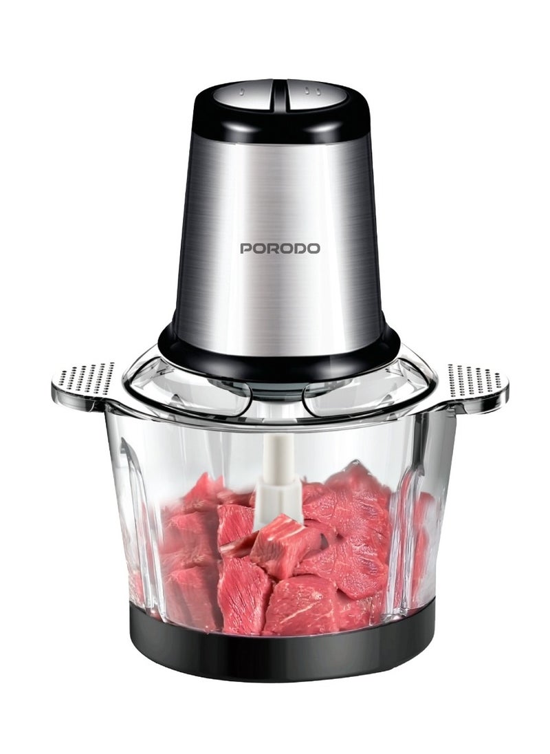 porodo - 3L Multifunctional Chopper 400W / Meat Chopper / Food Processor / Shreds/Slices/Kneads/ Grinds/ Garlic Peeler - Black - Image 1