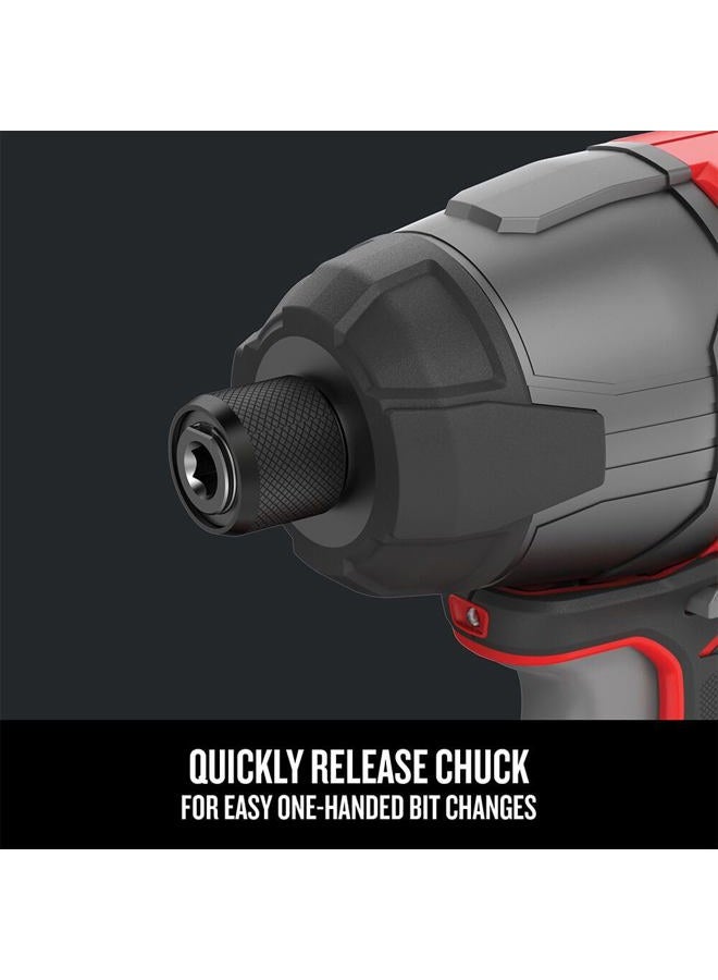 CRAFTSMAN 20V MAX Impact Driver Kit, 1/4 Inch, 2,800 RPM, LED Work light, Battery and Charger Included (CMCF800C1) - Image 4