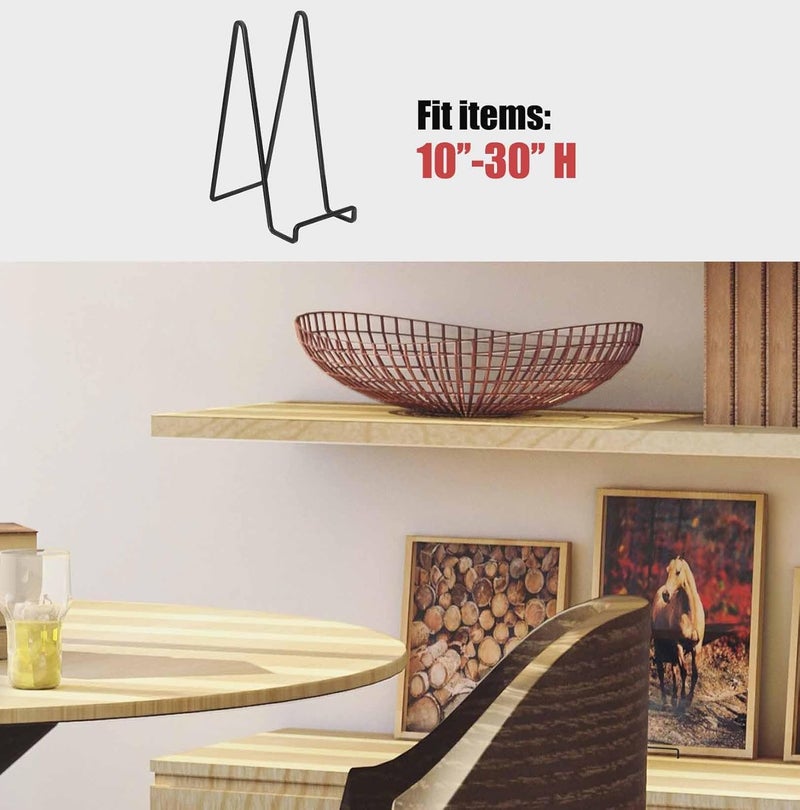 Decolore ديكولور 4 قطع حوامل عرض كبيرة مقاس 10 بوصات حامل لوحة مربع حامل عرض إطار أسود حامل طاولة حامل للصور، لوحة زخرفية، حامل صورة وأعمال فنية - Image 3