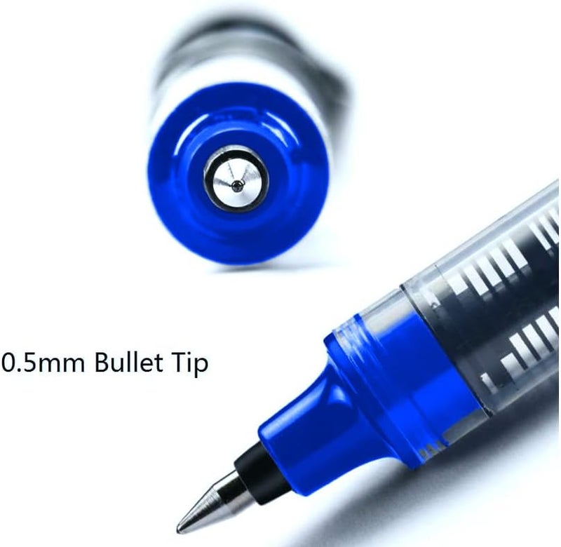 Surcotto Rollerball Pen, 0.5mm Blue Gel Pens Smooth Ballpoint Pen Quick-Drying Liquid Ink Rollerball Pens - Pack of 12 - Image 3
