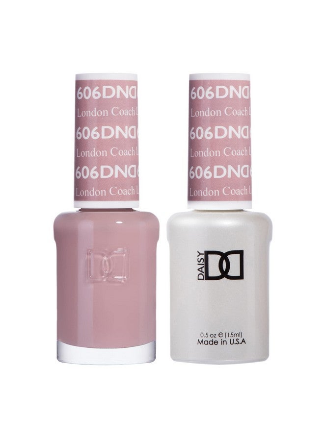 DAISY DND مجموعة طلاء جل Dnd 1 من طلاء الجل البيج العاري وطلاء الأظافر البيج العاري 606 London Coach 0.5 أونصة سائلة - Image 2