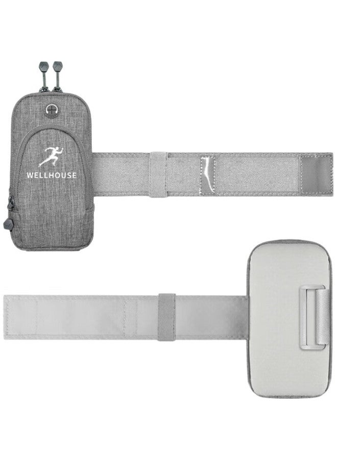 Wellhouse Arm Sleeves For Running, Men And Women, Glow-In Arm Bags For Fitness, Cycling, Hiking, Reflective Sports, Elegant Gray - Image 1