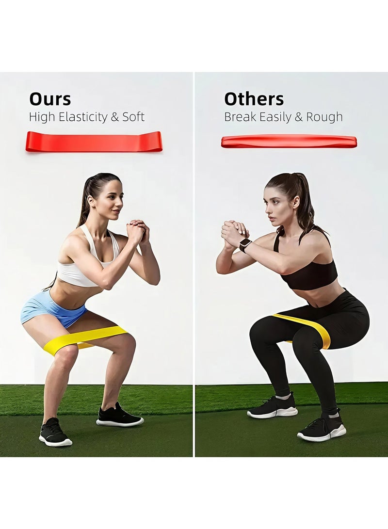 Resistance Bands Set, 5pcs Assorted Pounds Strength Training Exercise Resistance Loops Stretch Bands, Gym Fitness Yoga Workout Resistance Loops Bands for Arm Legs and hips - Image 5