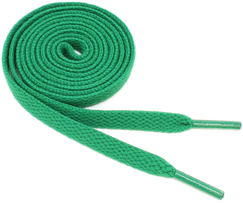 BCB Wear رباط أحذية BCB ويير مسطح بعرض 5/16" بألوان صلبة عدة أطوال للأحذية الرياضية والأحذية (أخضر-27) - Image 2