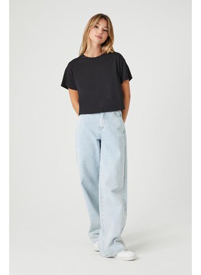 FOREVER 21 Crew Neck Cropped Tee - Image 4