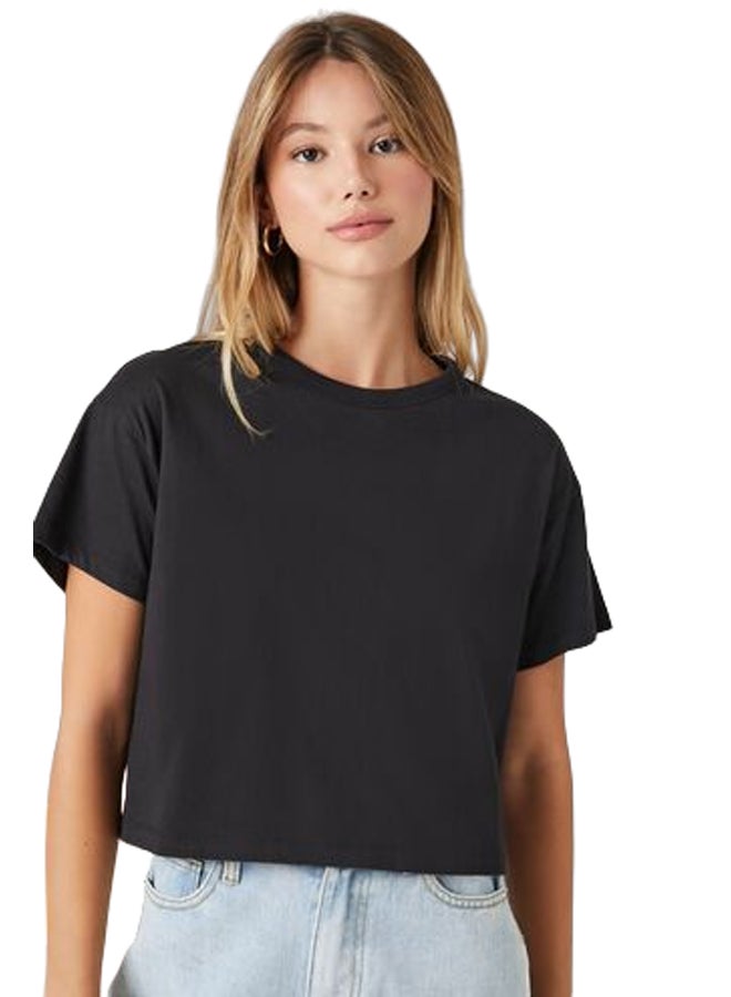 FOREVER 21 Crew Neck Cropped Tee - Image 1
