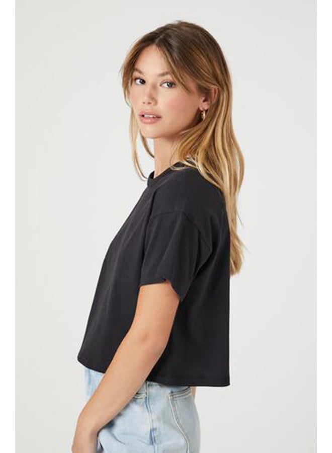FOREVER 21 Crew Neck Cropped Tee - Image 2