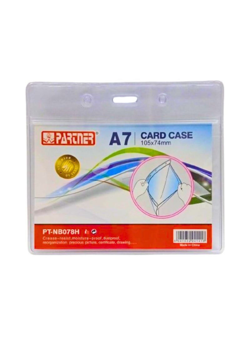 PARTNER ID Card Holders Waterproof Clear Plastic  Perfect for Credit Cards, ID Swipe Cards, Key Cards, and Driver's License  PVC Material (Pack of 5)  - Image 1