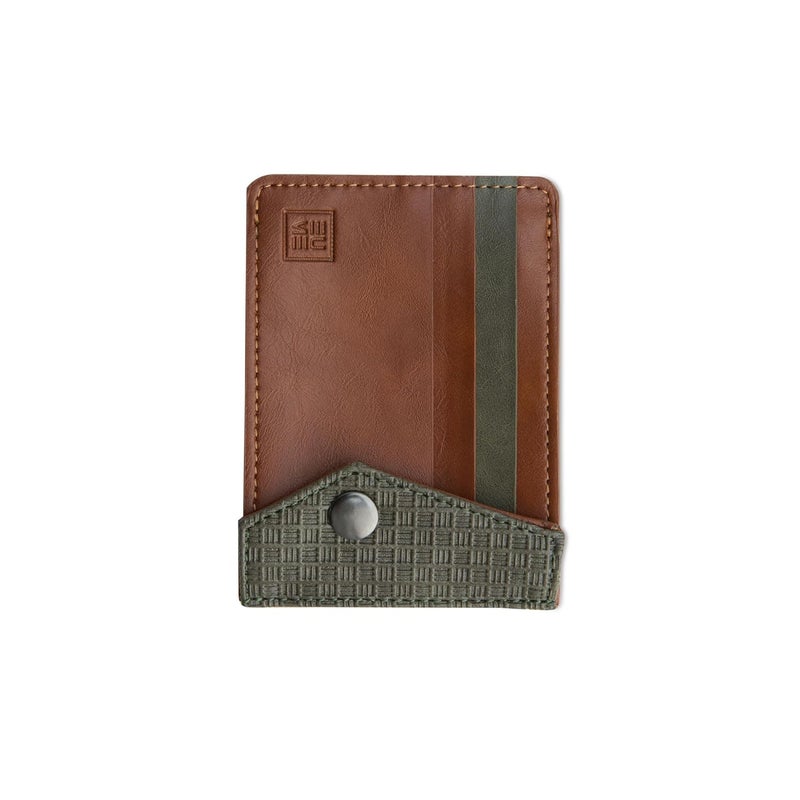 EUME Nova Card Holder for Men & Women, Rustic Green | Slim Premium Vegan Leather | 3 Card Slots & 1 Flap Pocket | Slim & Durable Design | Card Holder Wallet for Credit, Debit, & Id Cards - Image 5