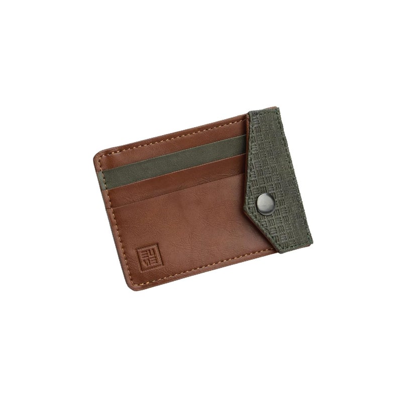 EUME Nova Card Holder for Men & Women, Rustic Green | Slim Premium Vegan Leather | 3 Card Slots & 1 Flap Pocket | Slim & Durable Design | Card Holder Wallet for Credit, Debit, & Id Cards - Image 1