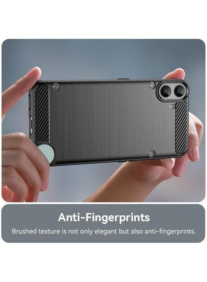 HuHa For Nothing CMF Phone 1 Carbon Fiber Brushed Texture TPU Phone Case(Black)  - Image 5