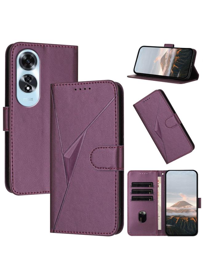 S-TOP Case For OPPO A60 Triangle Pattern Buckle Clasp Leather Phone Case - Image 1