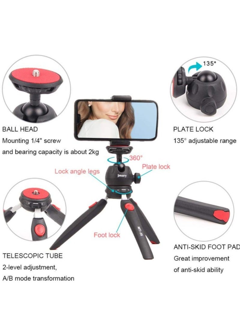 Jmary MT-35 - Table Top Mini Portable Fold-able Extendable Tripod Stand for Mobile Phones and DSLR & Digital Cameras - Image 2