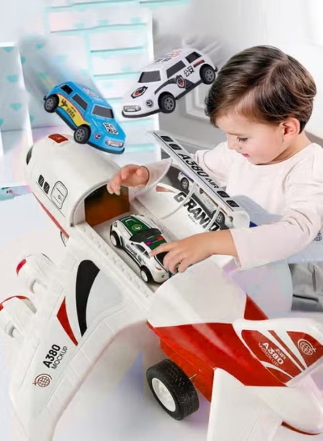 Morph orbital aircraft model Model airplane toys for children A380 airliner model Store your car Forward by inertia Contains 12 cars - Image 5