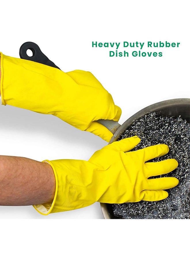 Home Pro - Home Pro Cleaning Gloves Large Reusable Dishwashing Gloves Rubber Hand Yellow Gloves Stretchable Gloves For Washing Cleaning Kitchen Long Dish Glove For Household Yellow 18 x 12 x 4 Centimeters - Image 1