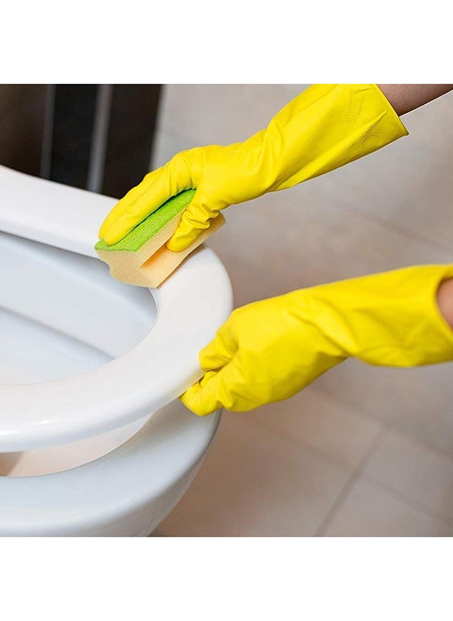 Home Pro - Home Pro Cleaning Gloves Large Reusable Dishwashing Gloves Rubber Hand Yellow Gloves Stretchable Gloves For Washing Cleaning Kitchen Long Dish Glove For Household Yellow 18 x 12 x 4 Centimeters - Image 1