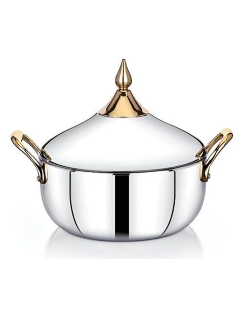 ALIA Hotpot 3500ML Silver – Premium Stainless Steel Hot Pot for Cooking, Serving, and Steaming – Elegant Silver Design for Hotpot Lovers