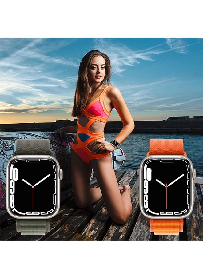 Rock Pow - Alpine Loop Nylon Bands Compatible with Apple Watch Band 42mm 44mm 45mm 49mm Women Mens, Adjustable Sport with Metal G-Hook Braided Strap for iWatch Ultra Series SE 8/7/6/5/4/3/2/1 Black - Image 1
