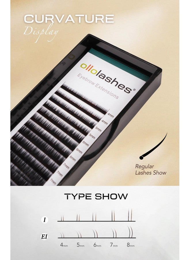 اولولاشز وصلات حواجب I Curl 0.15 مم مزيج 4-8 مم 4 مم 5 مم 6 مم 7 مم 8 مم لون أسود (أسود مزيج 4-8 مم 0.15 I Curl) - Image 3
