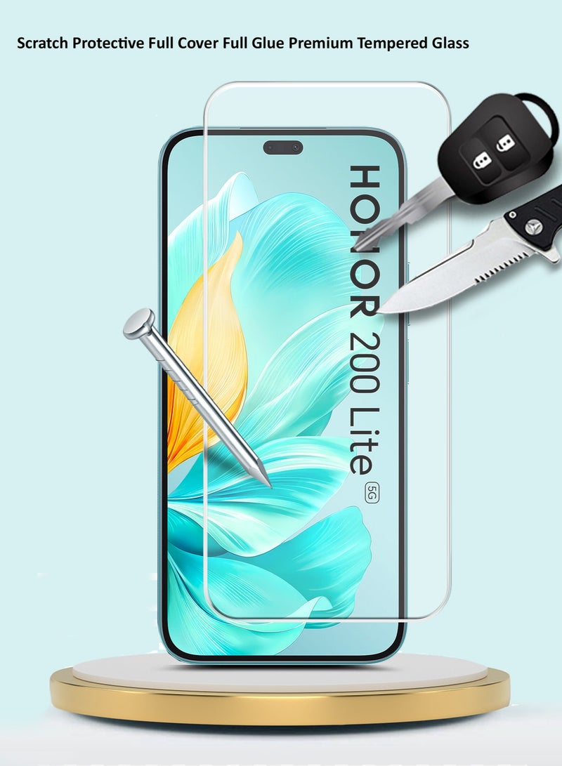 جيماكس واقي شاشة من الزجاج المقوى بحواف منحنية 9H 2.5D من سلسلة Premium لهاتف Honor 200 Lite 5G 2024 شفاف - Image 2