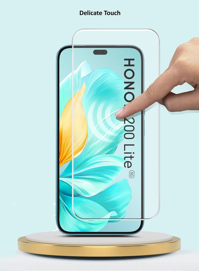جيماكس واقي شاشة من الزجاج المقوى بحواف منحنية 9H 2.5D من سلسلة Premium لهاتف Honor 200 Lite 5G 2024 شفاف - Image 4