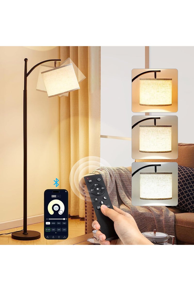 Perfin Floor Lamp Modern Tall Lampshade with APP &Remote Control, 270° Rotatable Shade - 3 Color Temperatures & Stepless Dimming, 12W LED Bulb Included for Living Room or Bedroom Lighting - Image 1